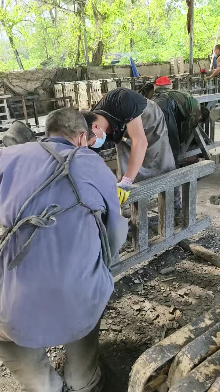 水泥栏杆、水泥仿木栏杆生产视频15954581155