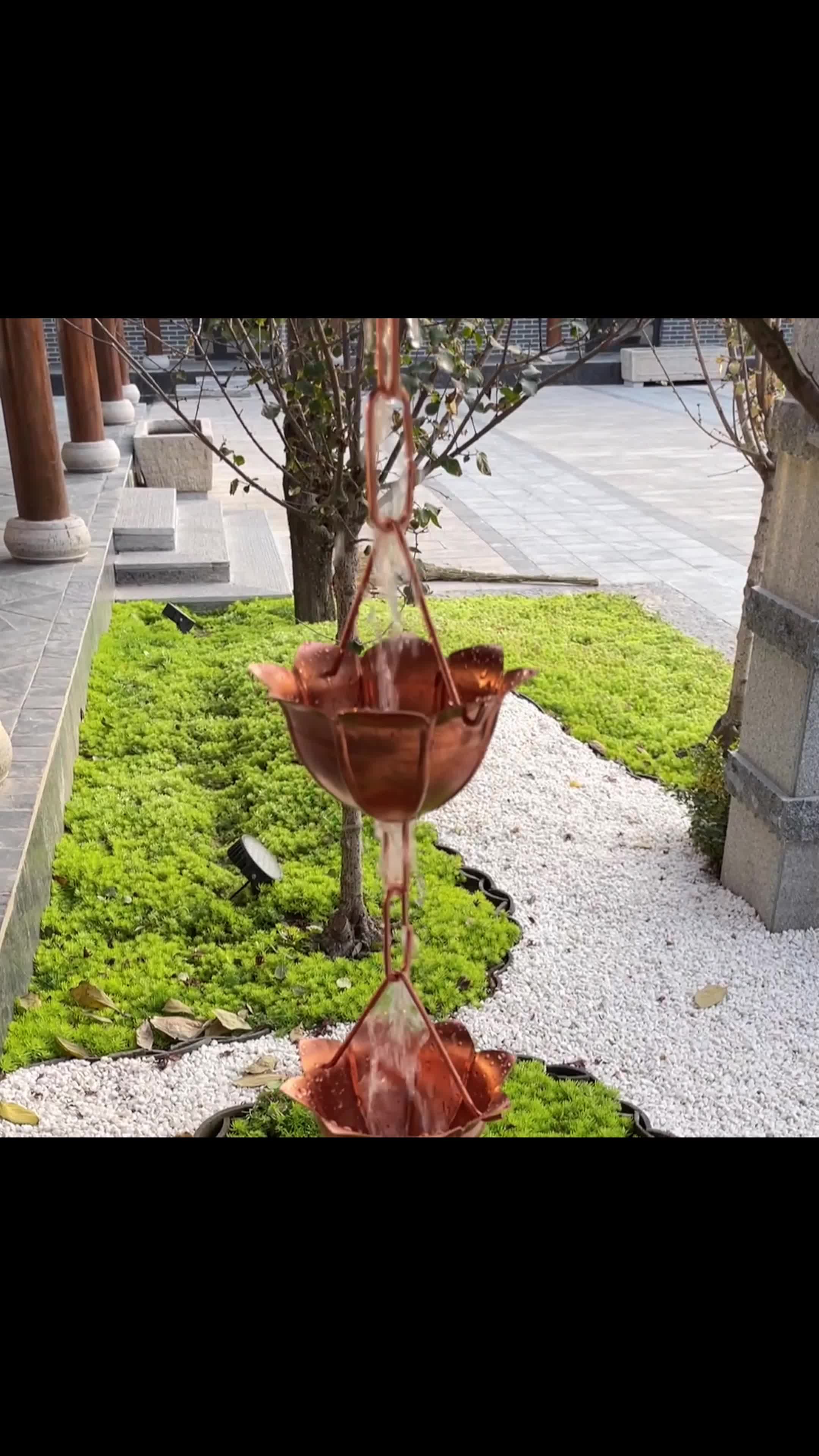 紫铜花瓣 雨链 屋檐导水链